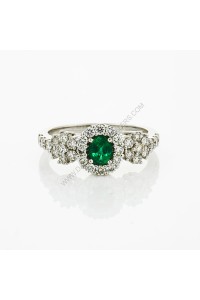 Natural Emerald Diamond Cluster Ring